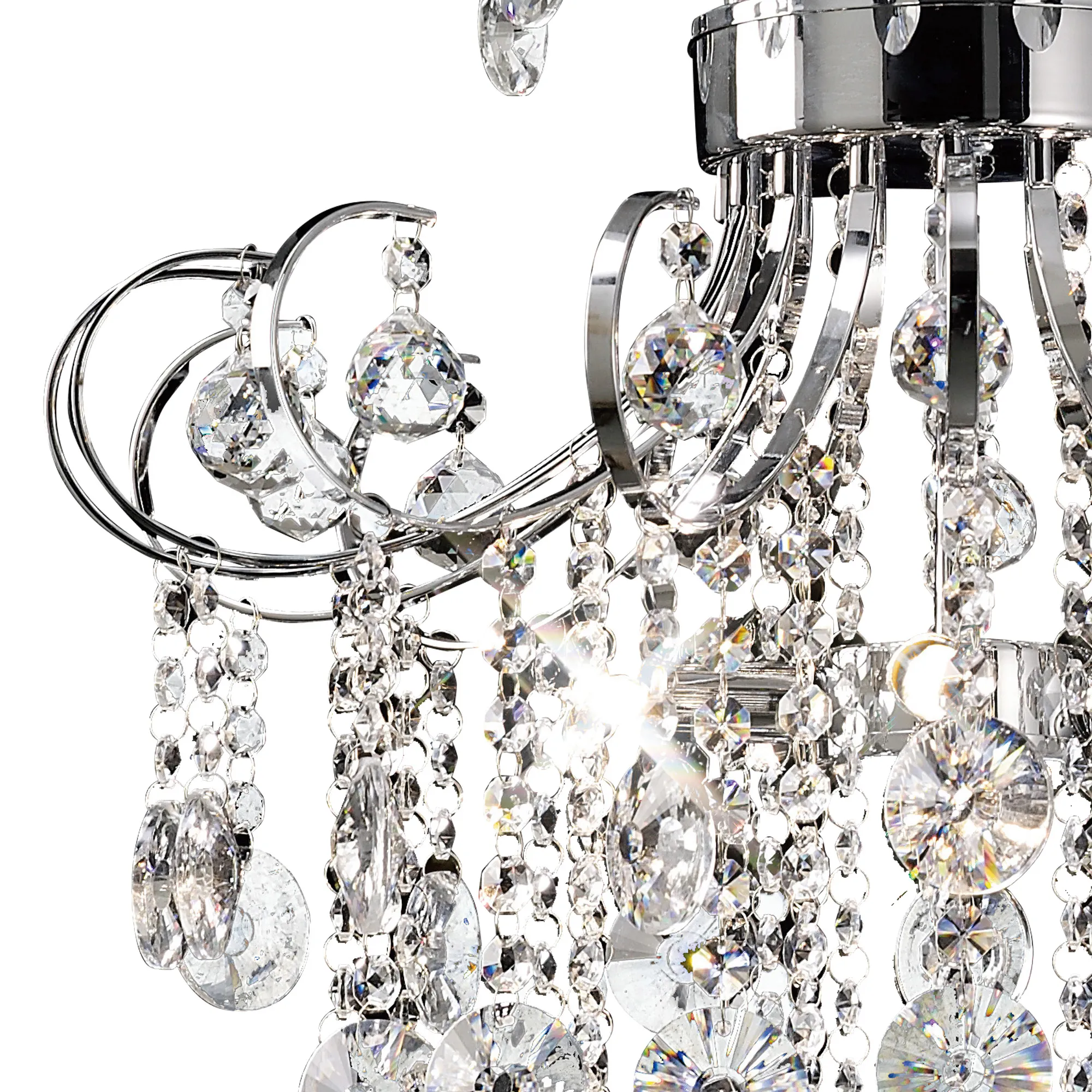 Rosina Crystal Chandelier 6 Light Polished Chrome IL31055  Diyas Rosina Polished Chrome